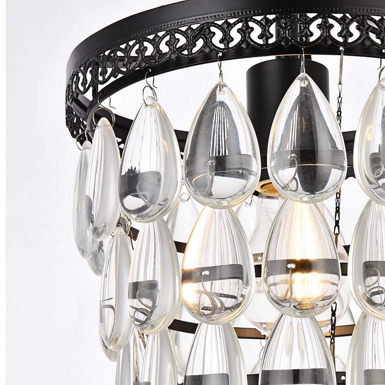 Image 5 Reese 9" Wide Black and Clear Crystal Mini Pendant more views