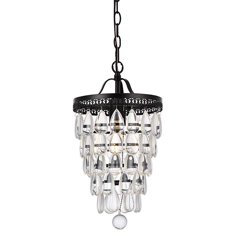 Image 7 Reese 9" Wide Black and Clear Crystal Mini Pendant more views