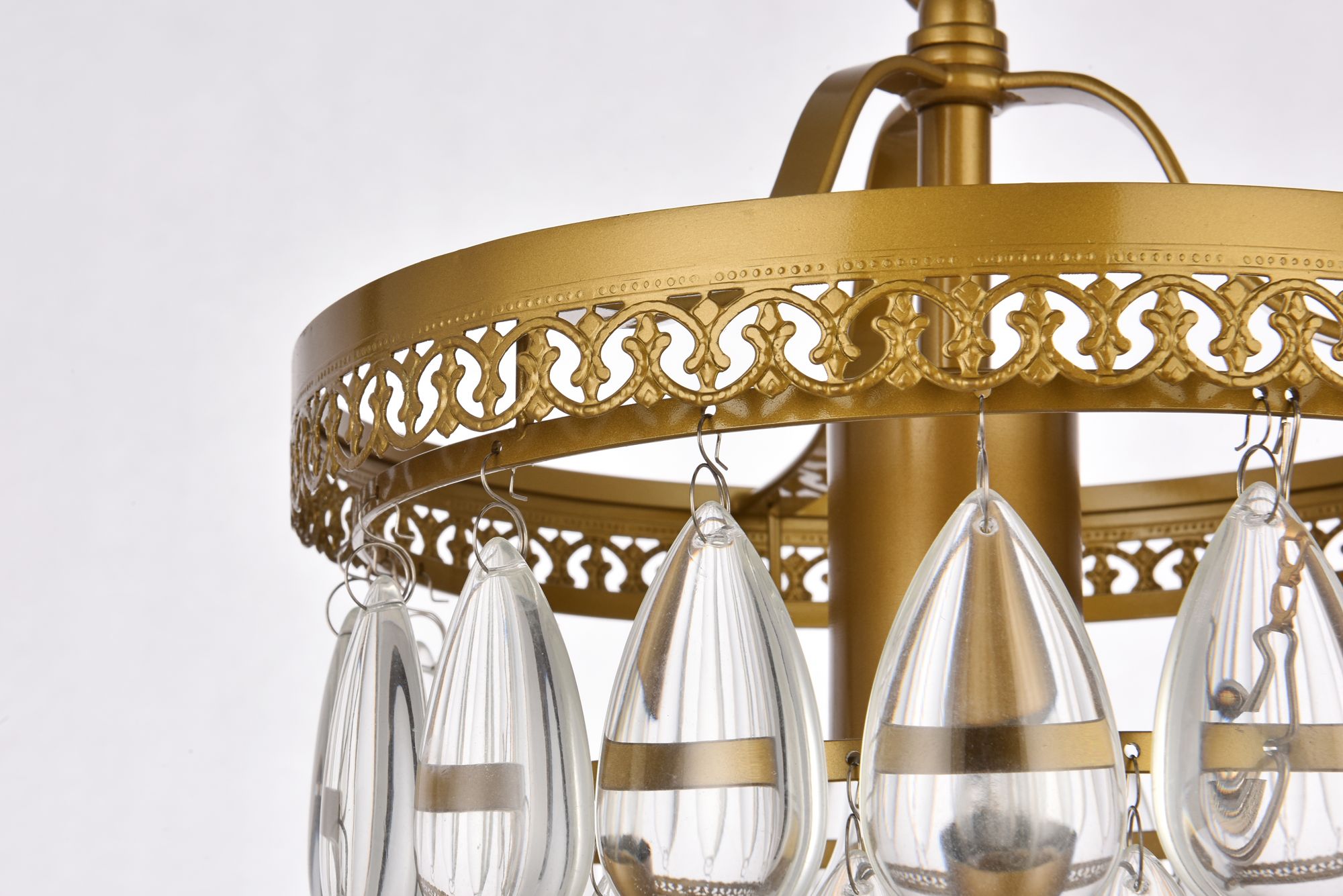 Reese 9" Wide Brass Crystal Mini Pendant in scene
