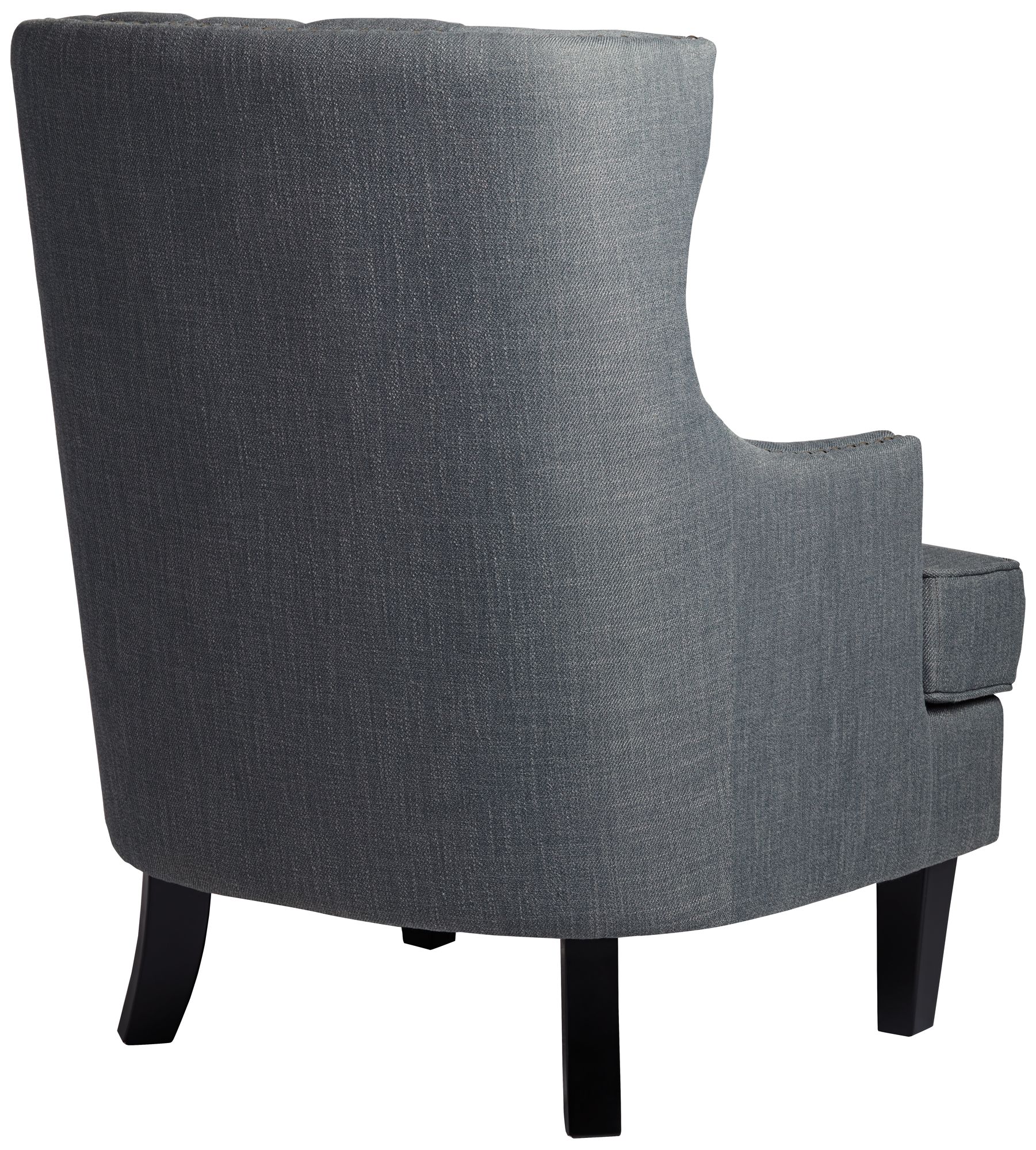 grey high back accent chair