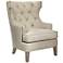 Reese Studio Oatmeal High-Back Accent Chair