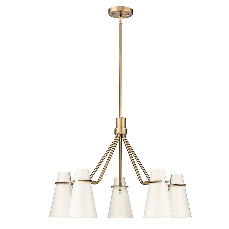 Image 4 Reeva 27 1/2" Wide Modern Brass 5-Light Chandelier more views