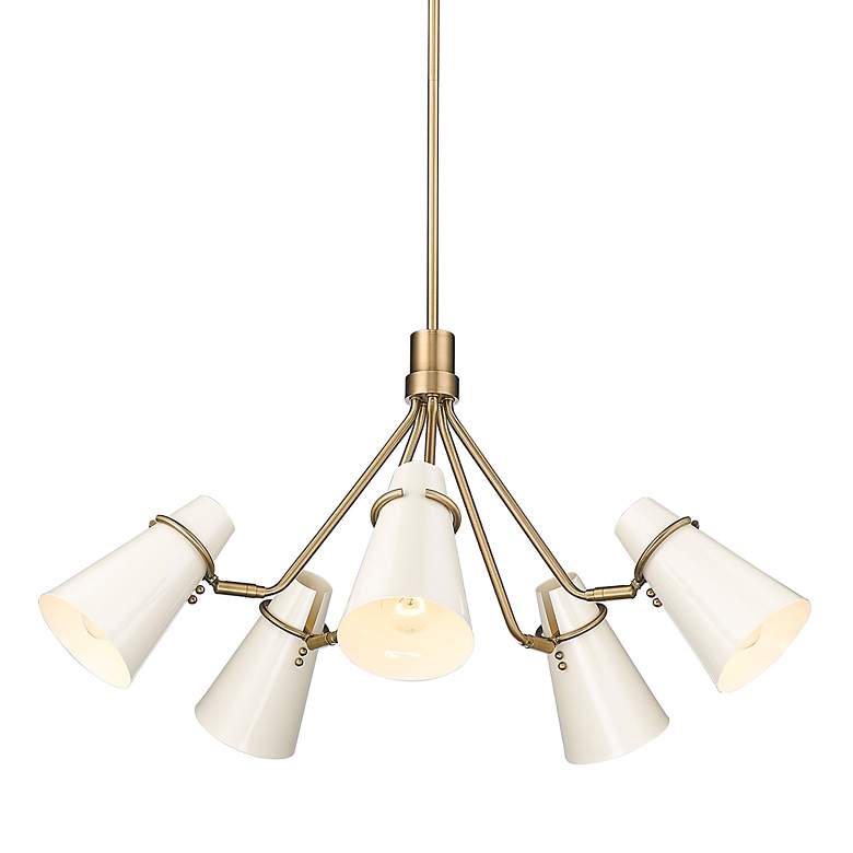 Image 5 Reeva 27 1/2" Wide Modern Brass 5-Light Chandelier more views