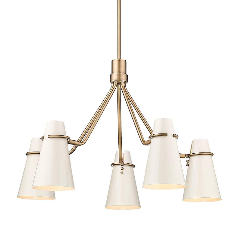 Image 6 Reeva 27 1/2" Wide Modern Brass 5-Light Chandelier more views