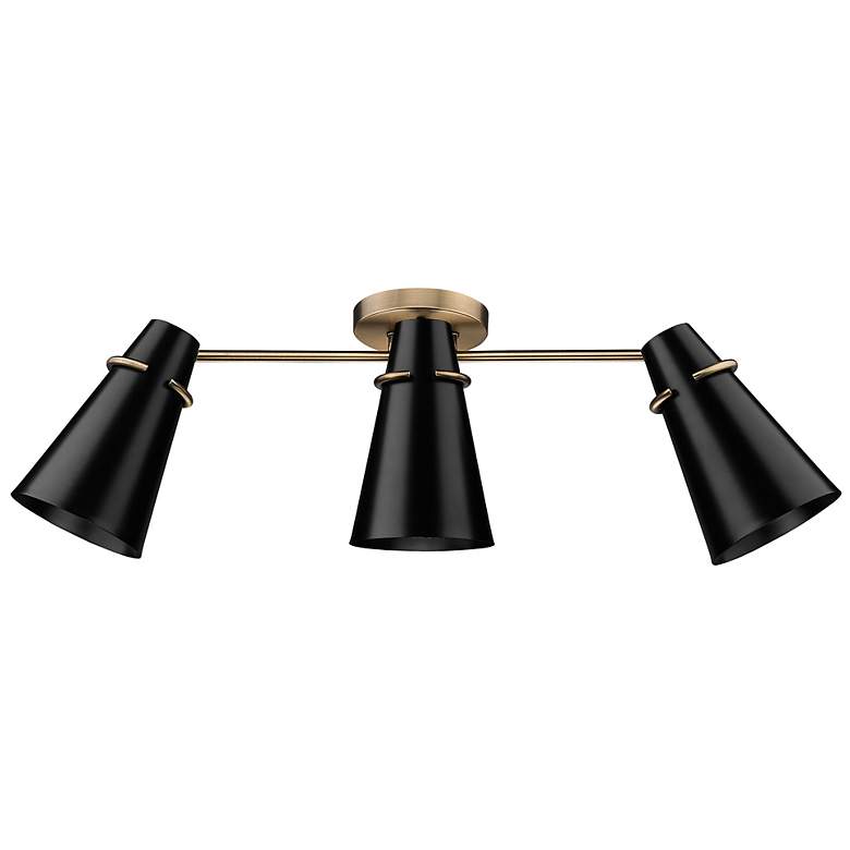 Image 3 Reeva 29 1/4" Wide Modern Brass 3-Light Ceiling Light