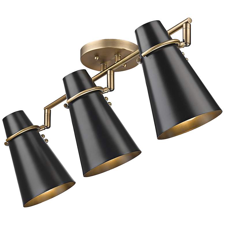 Image 7 Reeva 29 1/4" Wide Modern Brass 3-Light Ceiling Light more views