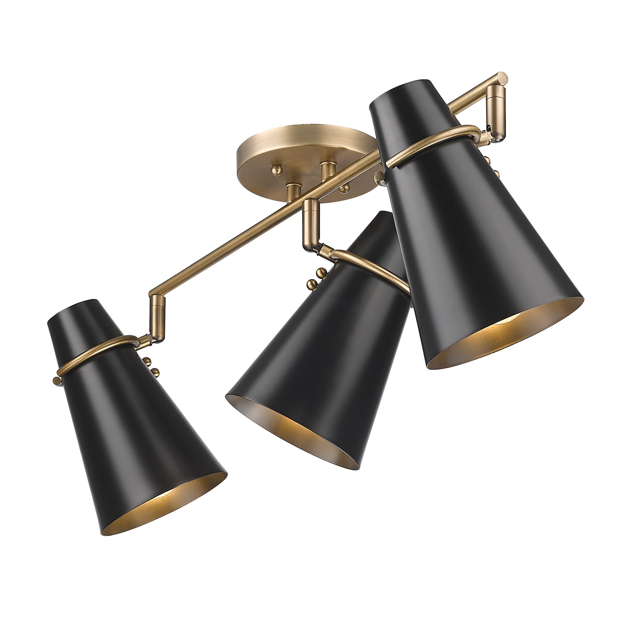 Reeva 29 1/4" Wide Modern Brass 3-Light Ceiling Light in scene