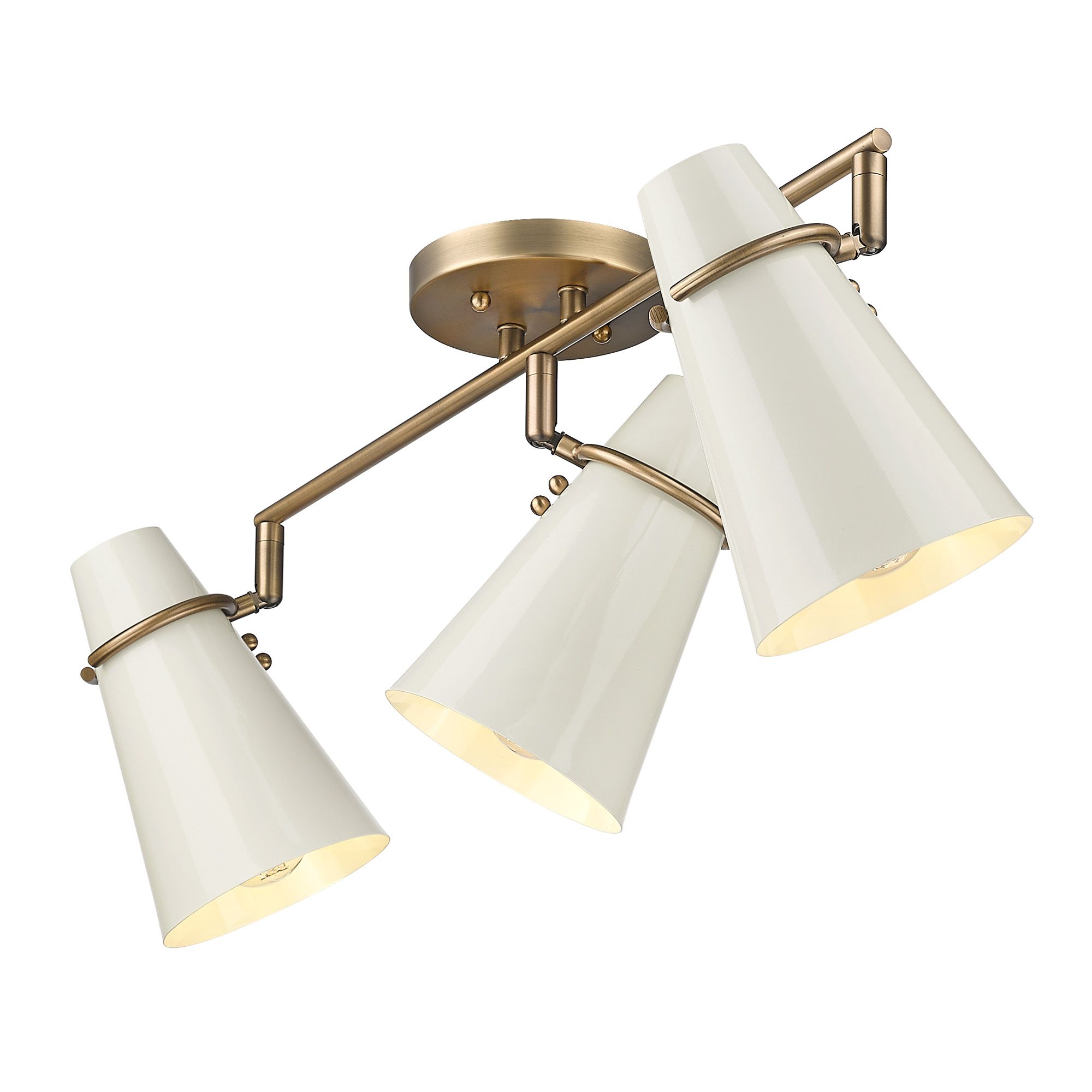Reeva 29 1/4" Wide Modern Brass Glossy 3-Light Ceiling Light in scene
