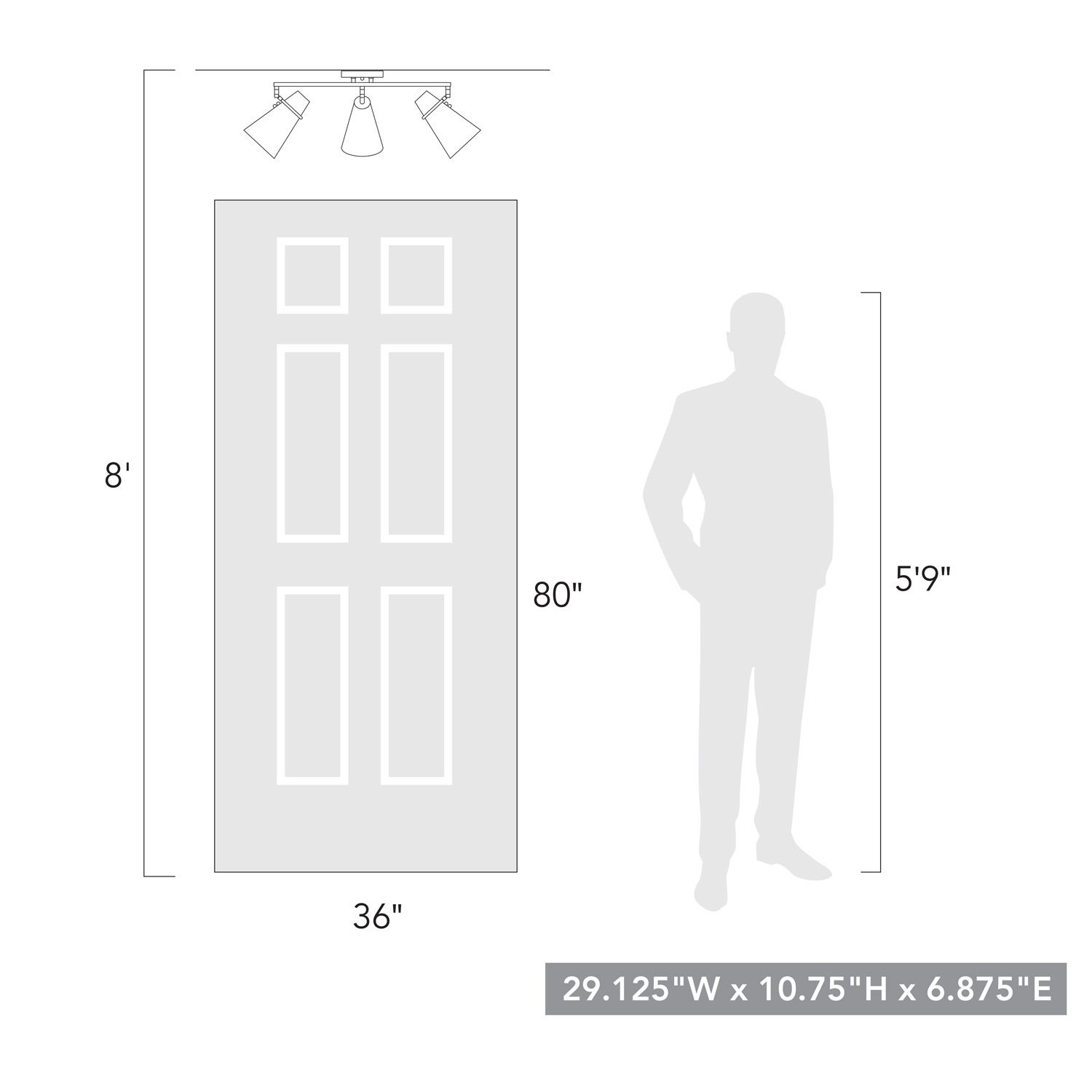 Reeva 29 1/4" Wide Modern Brass Glossy 3-Light Ceiling Light in scene