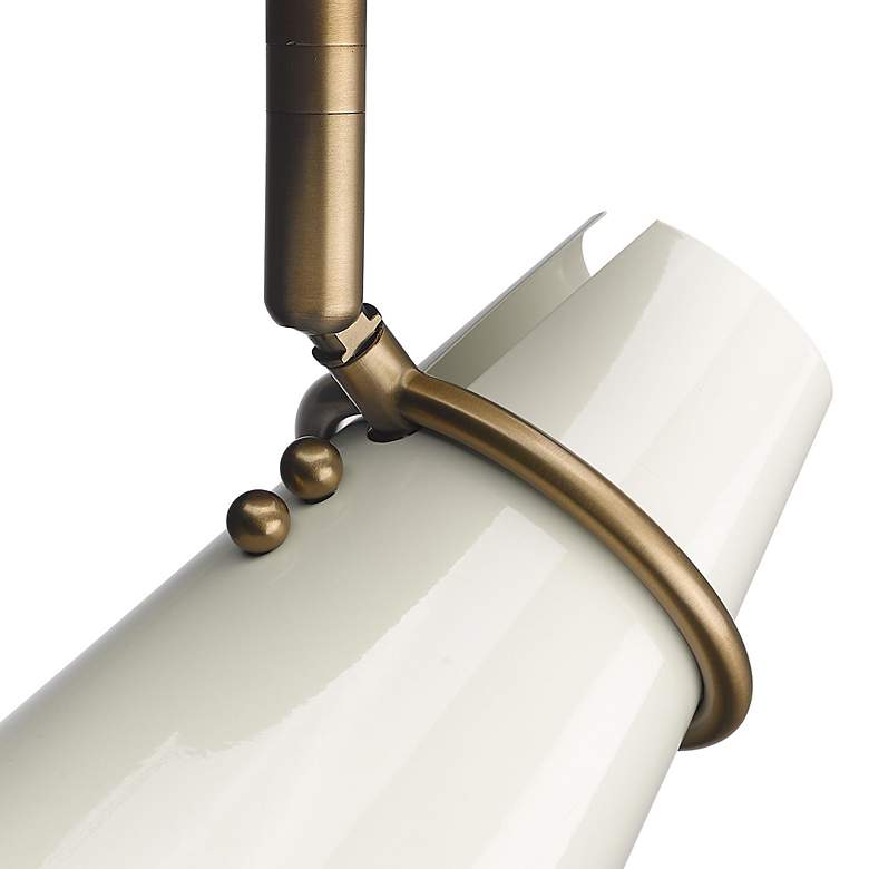 Image 6 Reeva 7" Wide Modern Brass 1-Light Semi-Flush With Glossy Ecru more views
