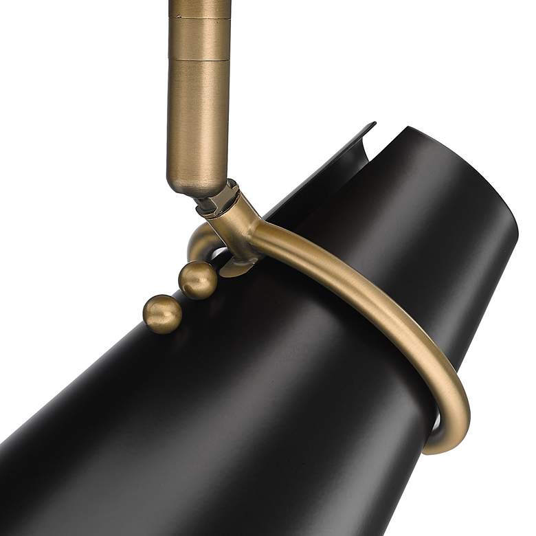 Image 6 Reeva 7" Wide Modern Brass 1-Light Semi-Flush With Matte Black more views