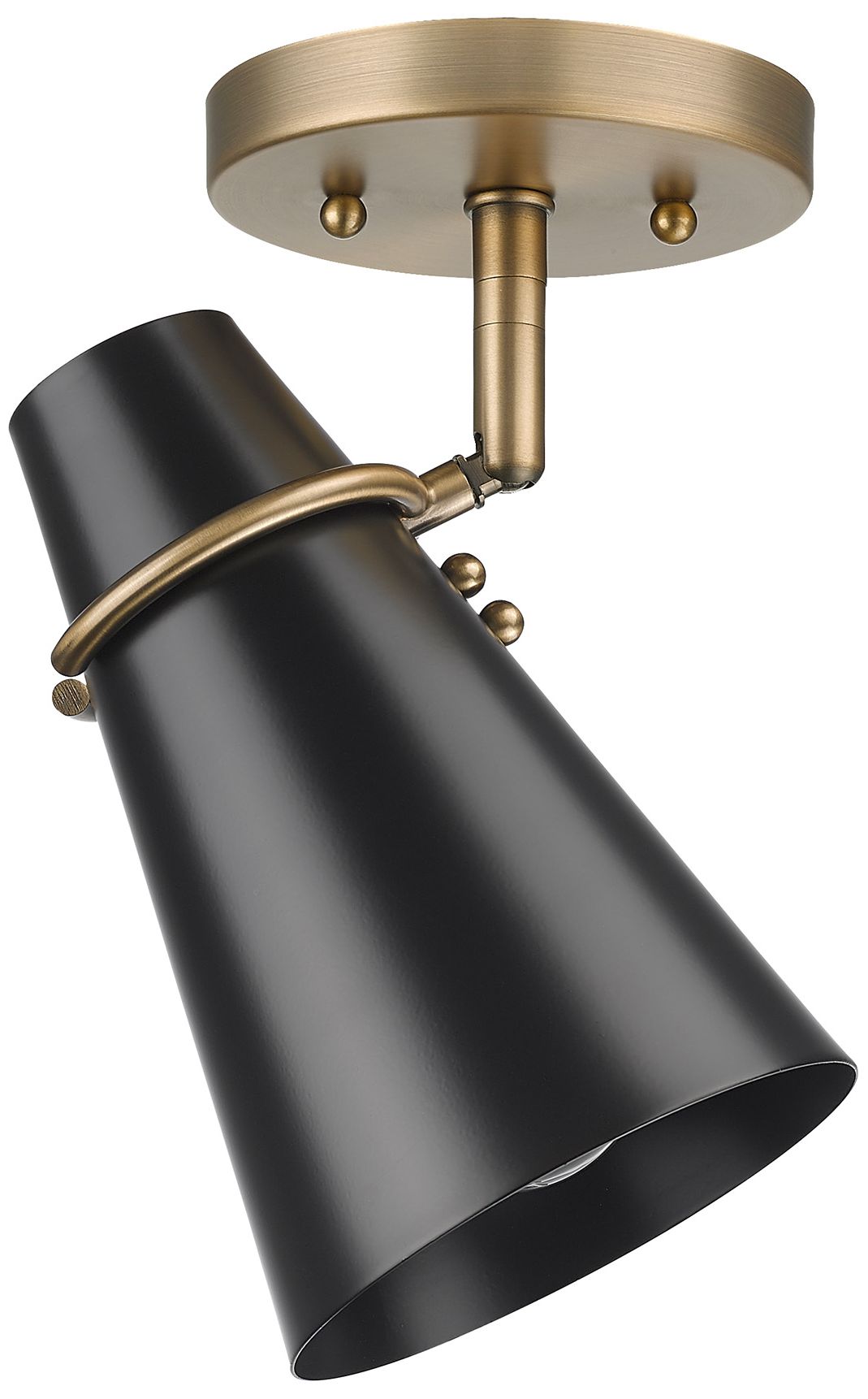 Reeva 7" Wide Modern Brass and Matte Black Ceiling Light