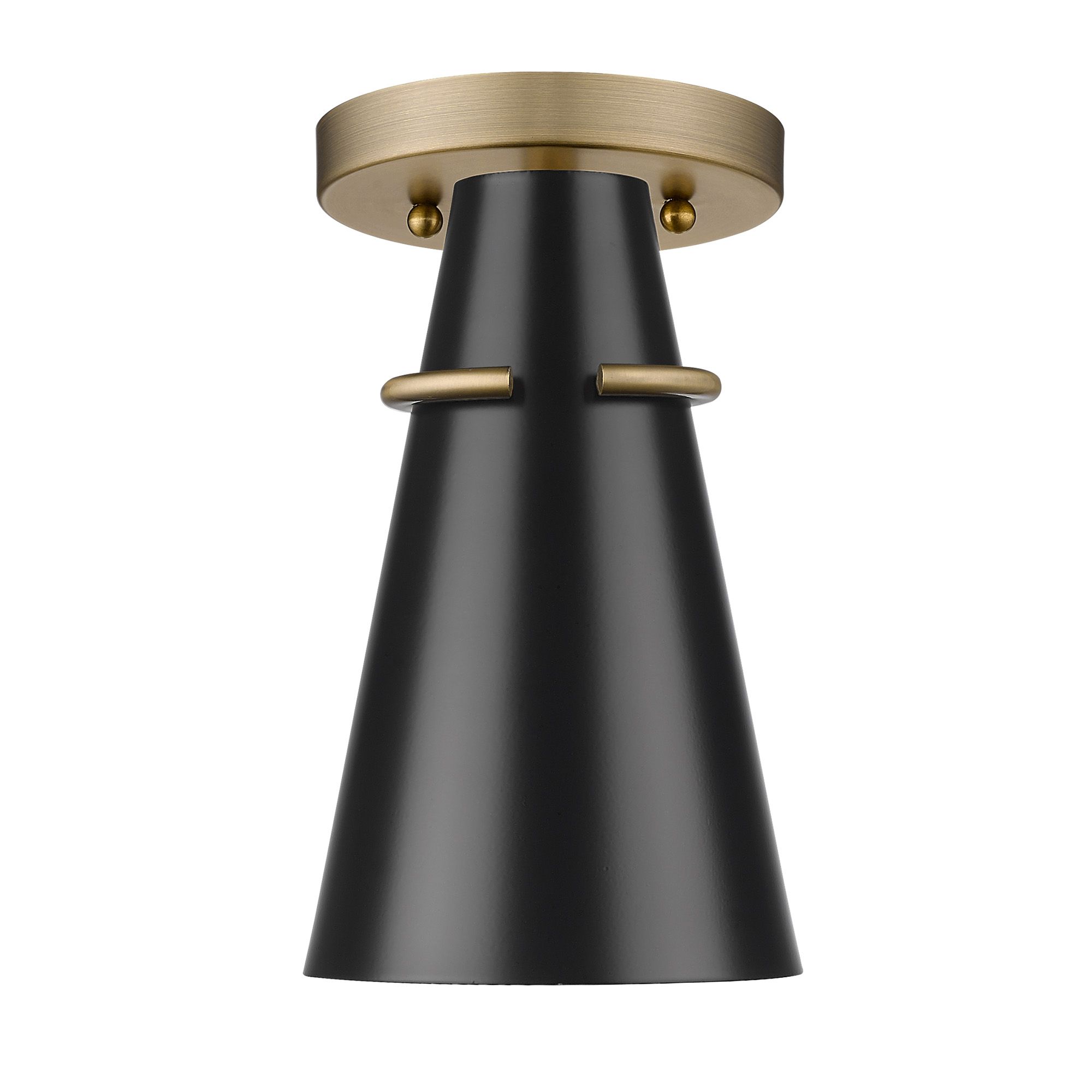 Image 3 Reeva 7" Wide Modern Brass and Matte Black Ceiling Light more views