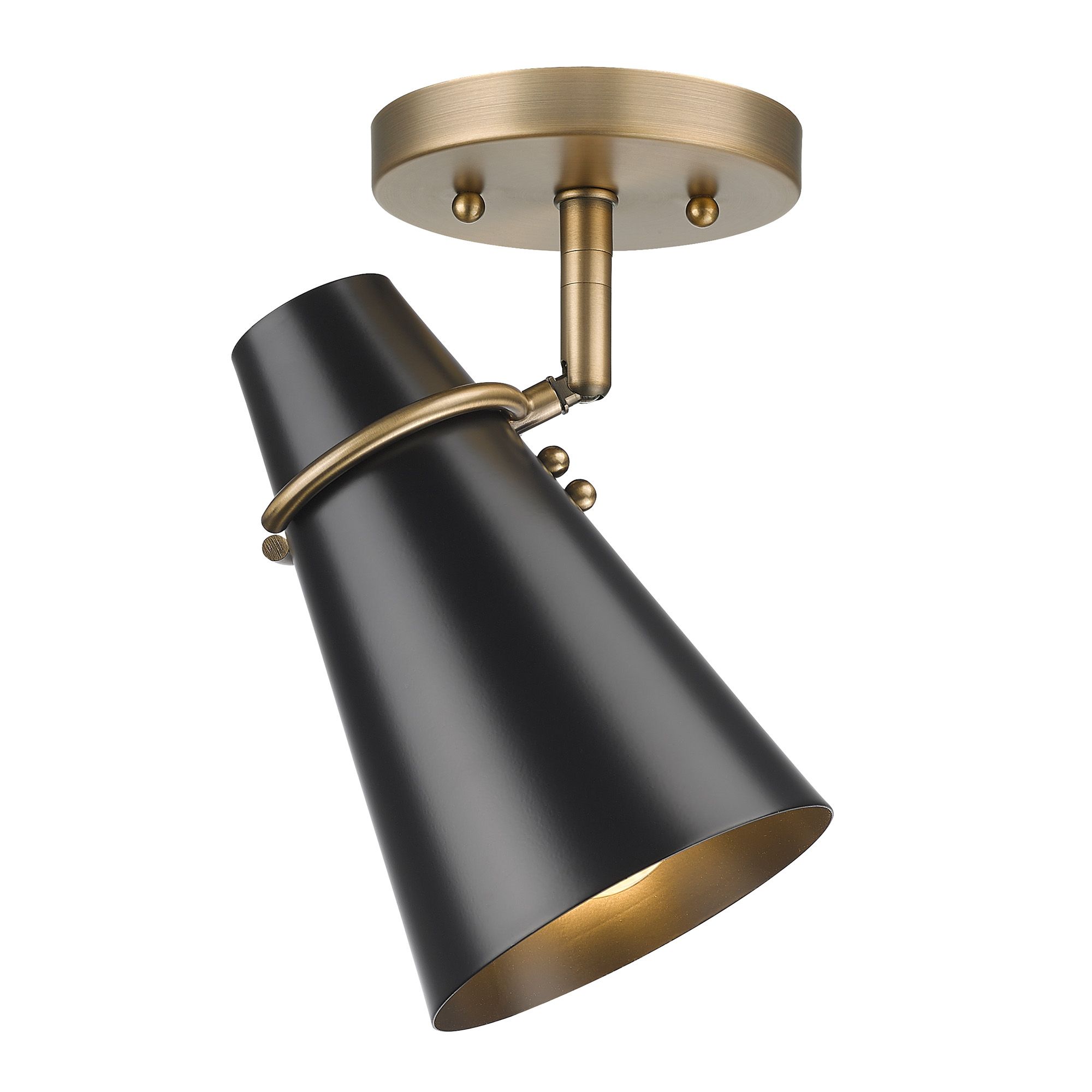 Image 4 Reeva 7" Wide Modern Brass and Matte Black Ceiling Light more views