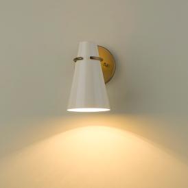 Reeva 8 1/2" High Modern Brass Sconce with Glossy Ecru Shade Reeva 8 1/2" High Modern Brass Sconce with Glossy Ecru Shade