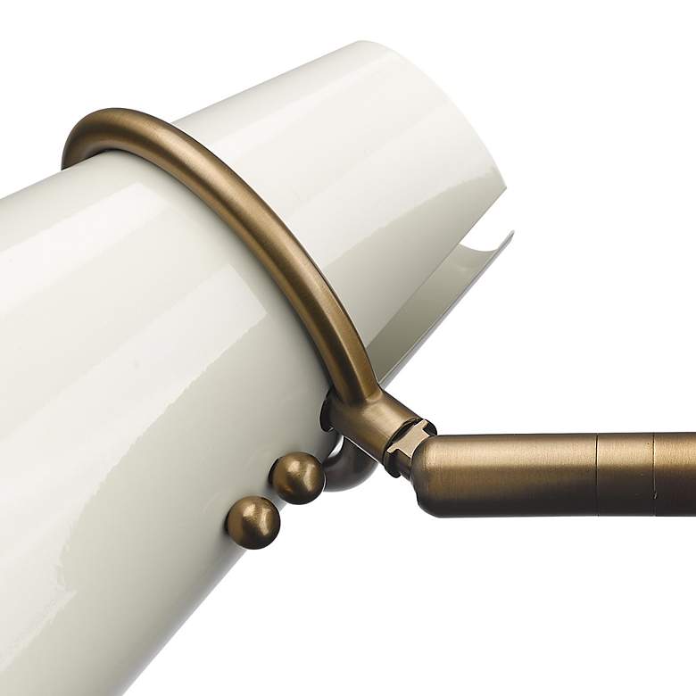 Image 6 Reeva 8 1/2" High Modern Brass Sconce with Glossy Ecru Shade more views