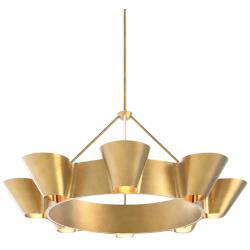 Reeve 37 1/2" Wide Vintage Gold Leaf 8-Light Chandelier