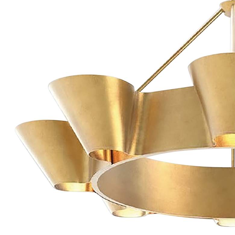 Image 3 Reeve 37 1/2" Wide Vintage Gold Leaf 8-Light Chandelier more views
