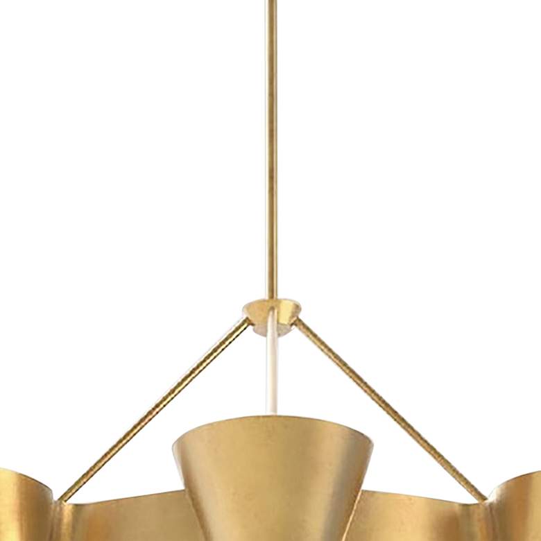 Image 4 Reeve 37 1/2" Wide Vintage Gold Leaf 8-Light Chandelier more views