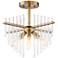 Reeve Modern 17" Wide Burnished Antique Brass Glass Rod Ceiling Light