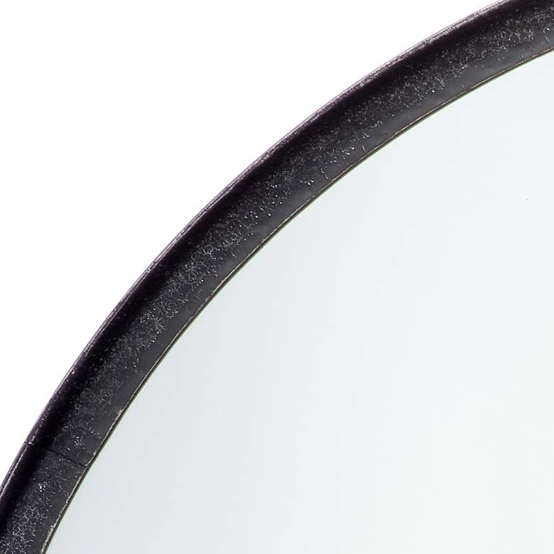 Image 2 Refined Black Metal 36" Round Wall Mirror more views