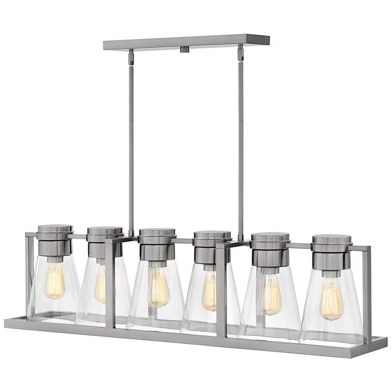 Image 2 Refinery 43 3/4" Wide Nickel Clear Chandelier more views