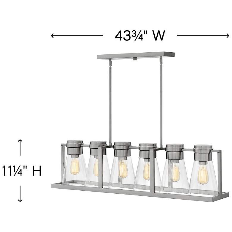 Image 4 Refinery 43 3/4" Wide Nickel Clear Chandelier more views