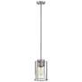 Refinery 7 3/4" Wide Nickel with Clear Shade Mini Pendant