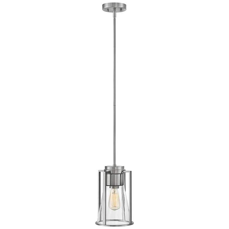 Image 2 Refinery 7 3/4" Wide Nickel with Clear Shade Mini Pendant more views