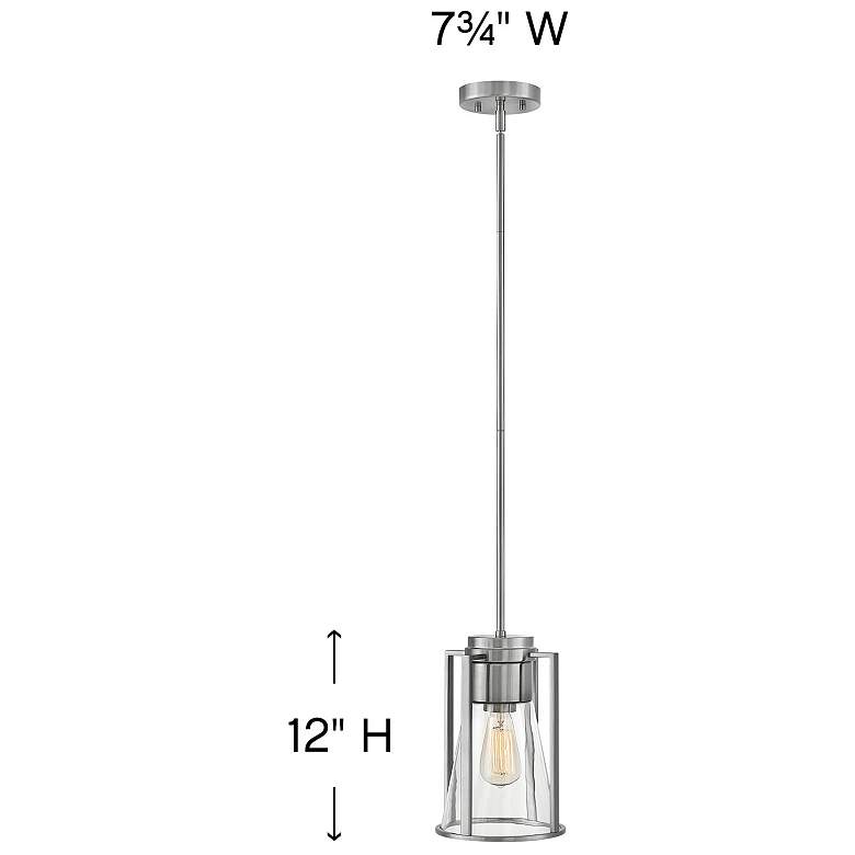 Image 3 Refinery 7 3/4" Wide Nickel with Clear Shade Mini Pendant more views