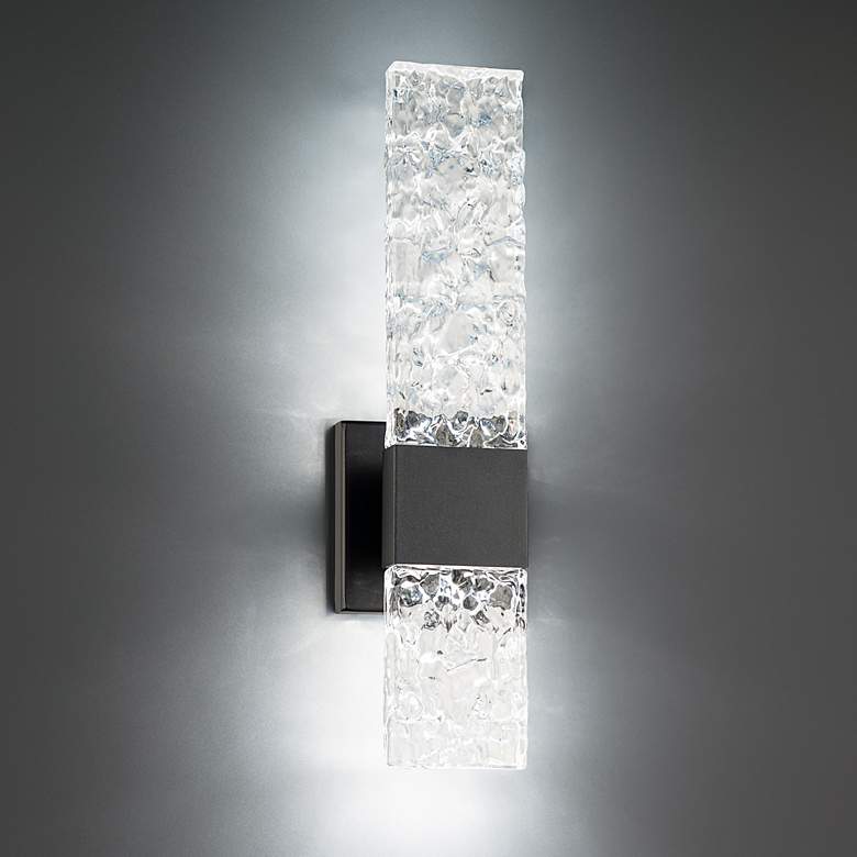 Image 1 Reflect 18 inchH x 5 inchW 2-Light Outdoor Wall Light in Black