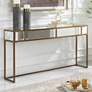 1_Reflect 62"W Brushed Aged Gold and Mirrored Console Table