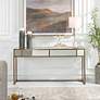 3_Reflect 62"W Brushed Aged Gold and Mirrored Console Table more views