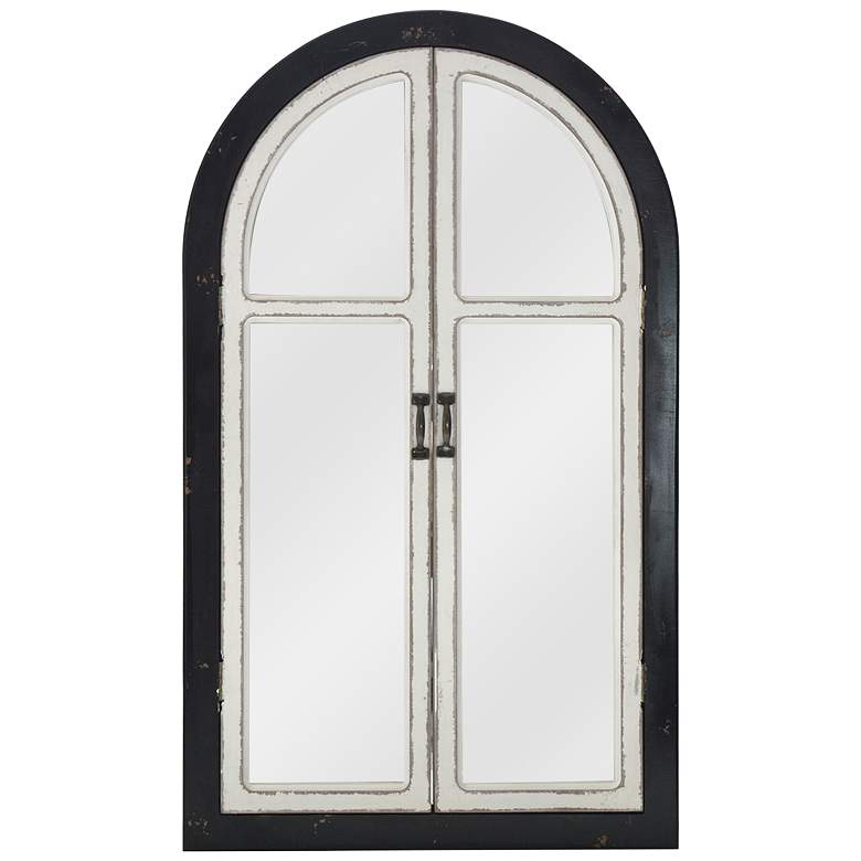 Image 1 Reflecting Door Black and White 21 1/2 inch x 36 inch Wall Mirror