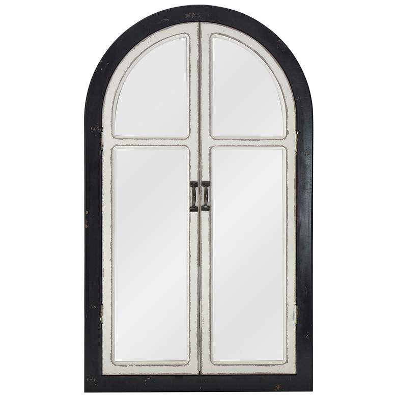 Image 1 Reflecting Door Black and White 21 1/2" x 36" Wall Mirror