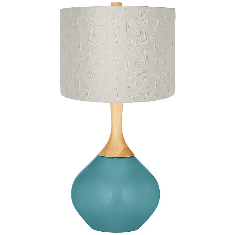Image 1 Reflecting Pool Cream Pleated Drum Shade Wexler Table Lamp