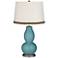 Reflecting Pool Double Gourd Table Lamp with Wave Braid Trim