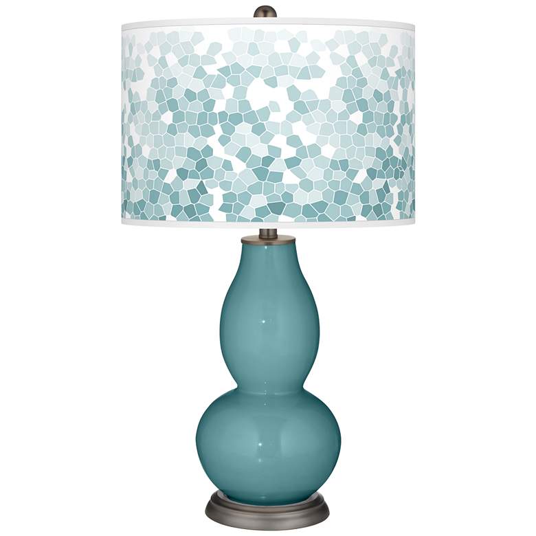 Image 1 Reflecting Pool Mosaic Giclee Double Gourd Table Lamp