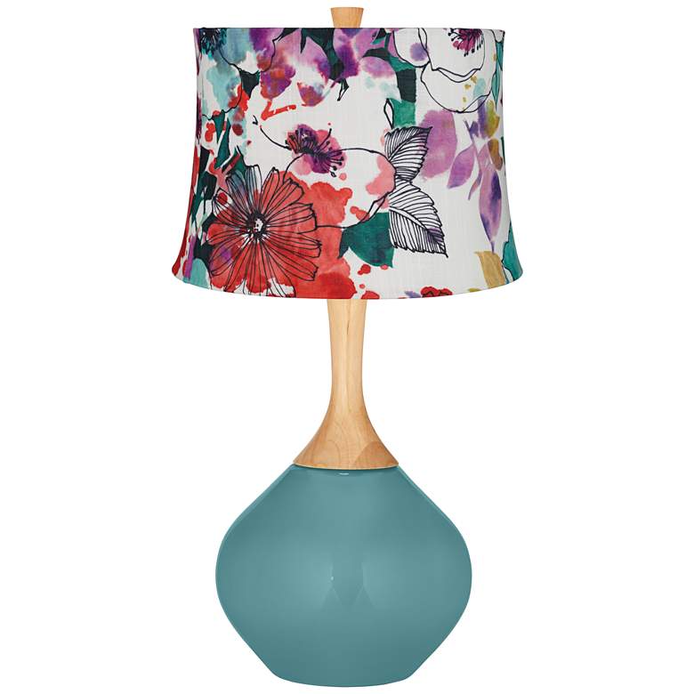 Image 1 Reflecting Pool Multi-Color Flowers Wexler Table Lamp