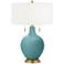 Reflecting Pool Toby Brass Accents Table Lamp with Dimmer