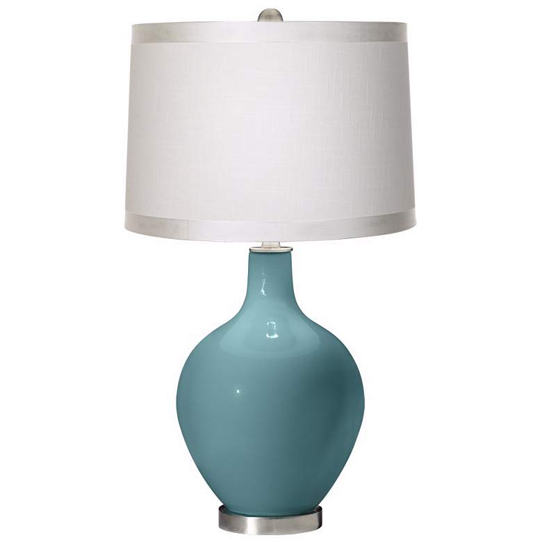 Image 1 Reflecting Pool White Drum Shade Ovo Table Lamp