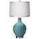 Reflecting Pool White Drum Shade Ovo Table Lamp