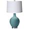 Reflecting Pool White Pleated Shade Ovo Table Lamp