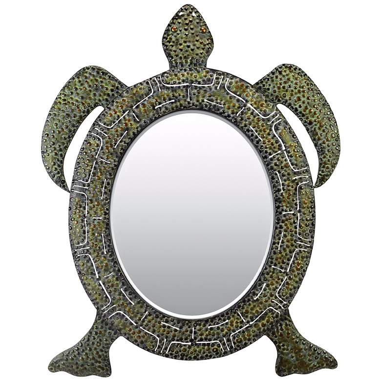 Image 1 Reflecting Tortoise 41 inch High Green Wall Mirror
