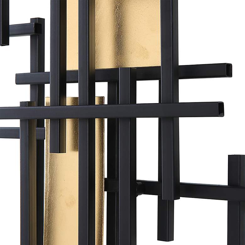 Image 5 Reflection 57 1/2"H Black Gold 2-Piece Metal Wall Art Set more views