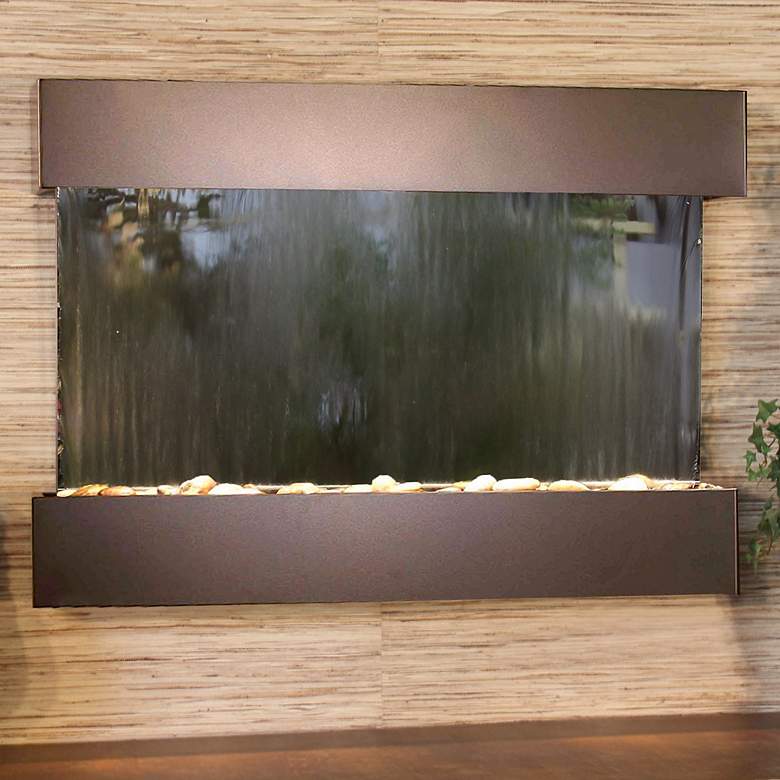 Reflection Creek 27&quot; High Mirror Bronze Modern Wall Fountain