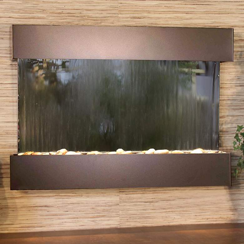 Image 1 Reflection Creek 27" High Mirror Bronze Modern Wall Fountain