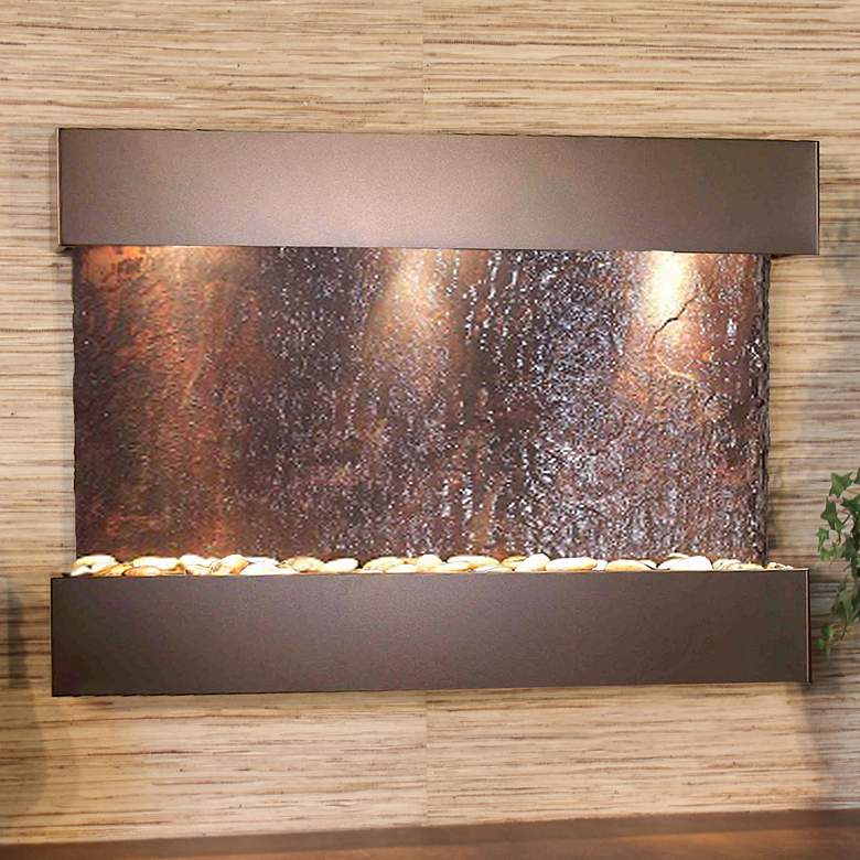 Image 1 Reflection Creek 27 inch High Slate and Bronze Wall Fountain
