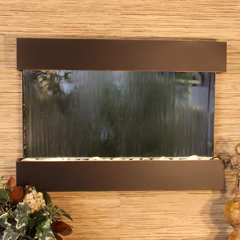 Image 1 Reflection Creek 38 inch Blackened Copper Mirror Wall Fountain