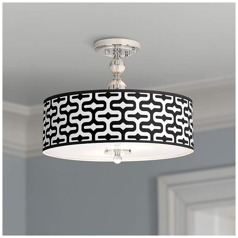 Image 1 Reflection Giclee 16" Wide Semi-Flush Ceiling Light
